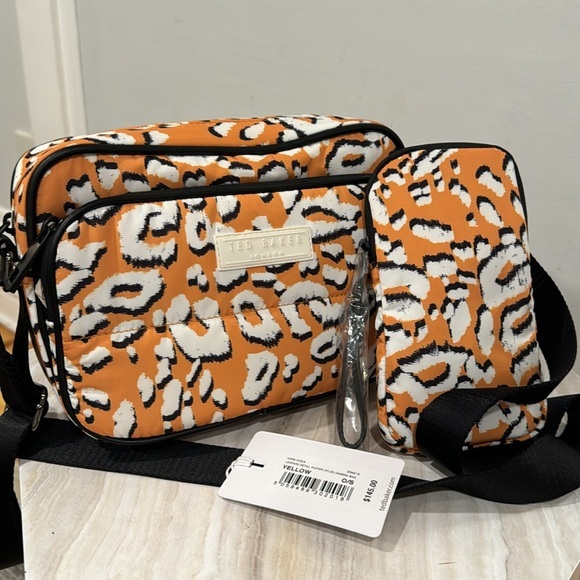 Ted Baker Handbags - Ted Baker Bag Leopard Detail Nylon Puffer Camera Bag  Cellphone Holder Crossbody